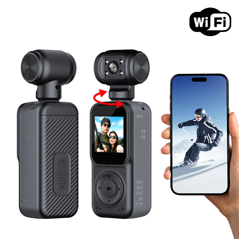 Panoramic Sports Camera Handheld DV Outdoor HD 4K Dual Lens Cycling Recorder Camera by DERILUJA LLC