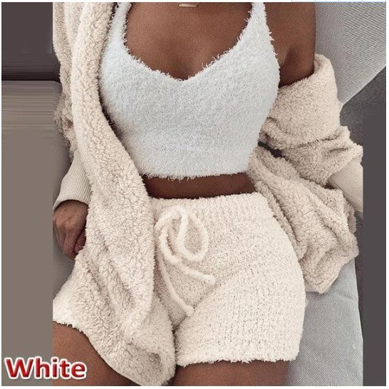 3 Pieces Of Fashionable Ladies Plush Home Clothes by My Store