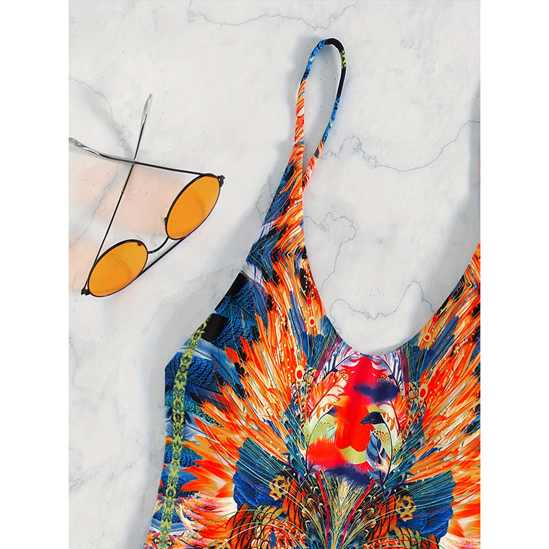 Printed Sleeveless Sexy Bodysuit Swimwear for Women by eprolo