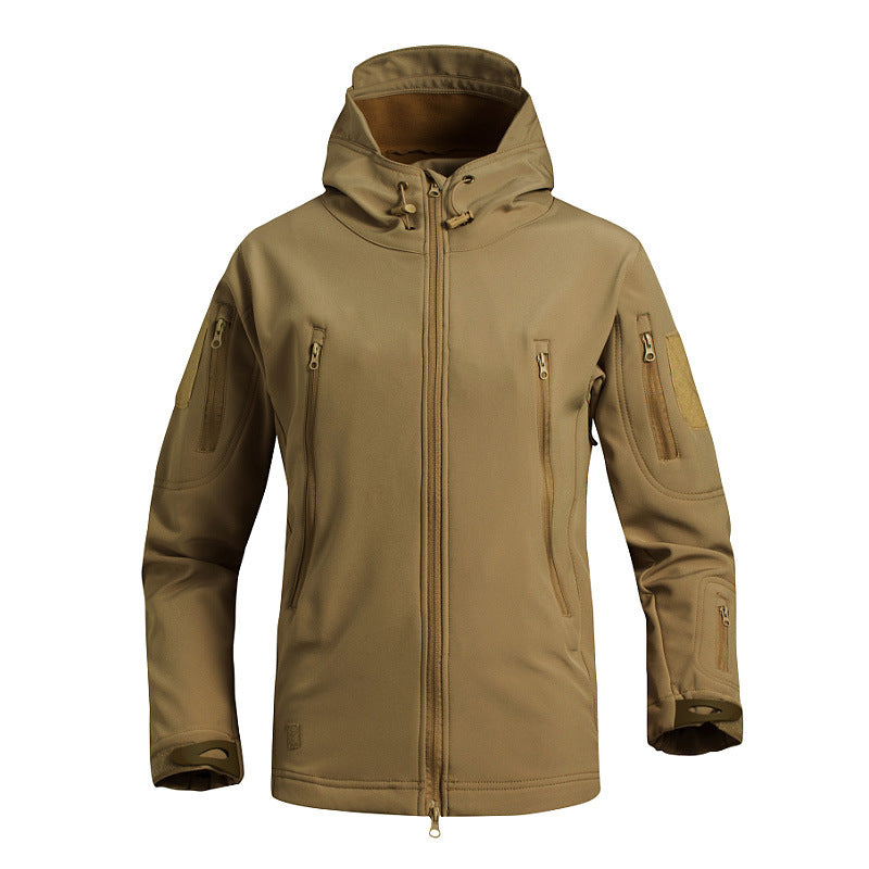 Waterproof soft shell jacket by DERILUJA LLC