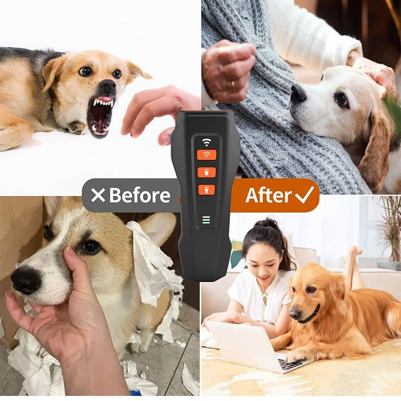 Ultrasonic barking stopper, anti-barking artifact, rechargeable, variable frequency LED flashing light, portable dog training device by eprolo
