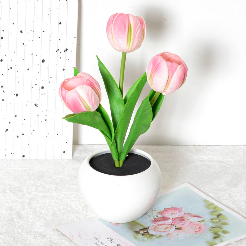 Rechargeable Tulip Night Light LED Simulation Flower Creative Table Light Home Decoration Bedroom Decoration Atmosphere Light by eprolo