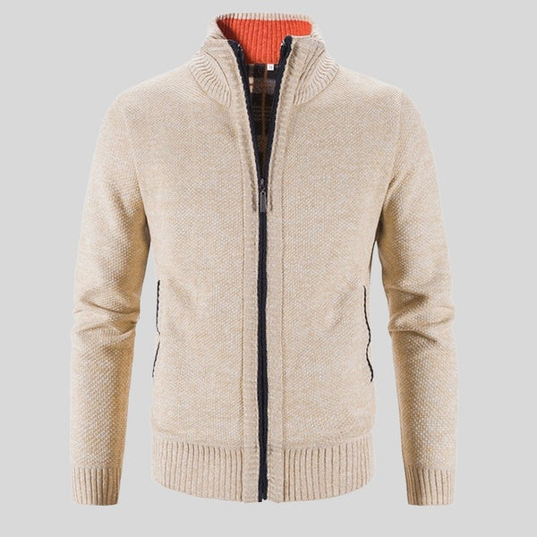 Men's Solid Color Stand Collar Cardigan Jacket by My Store