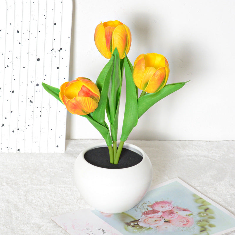 Rechargeable Tulip Night Light LED Simulation Flower Creative Table Light Home Decoration Bedroom Decoration Atmosphere Light by eprolo