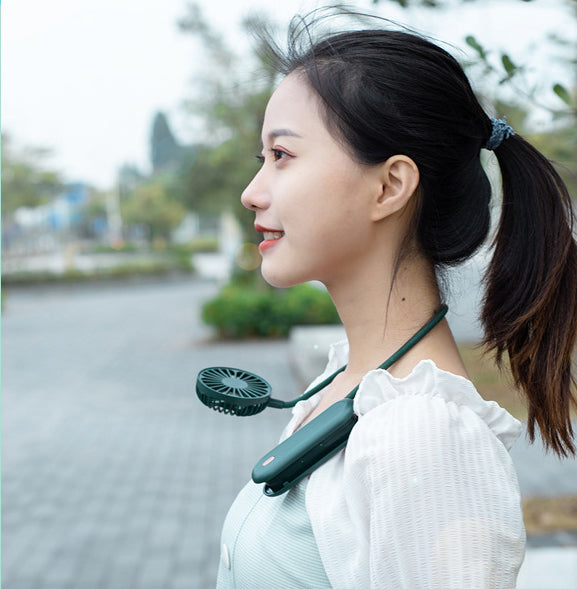 New Hanging Neck Fan Creative USB Small Fan Office Portable 360-Degree Foldable Outdoor Handheld Fan by eprolo