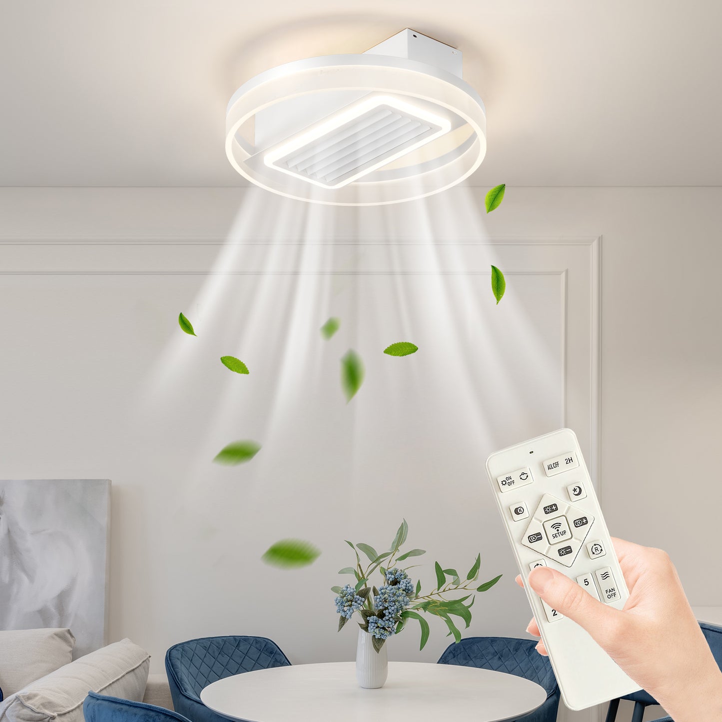 Bladeless Fan Lamp With Lights Dimmable LED by eprolo