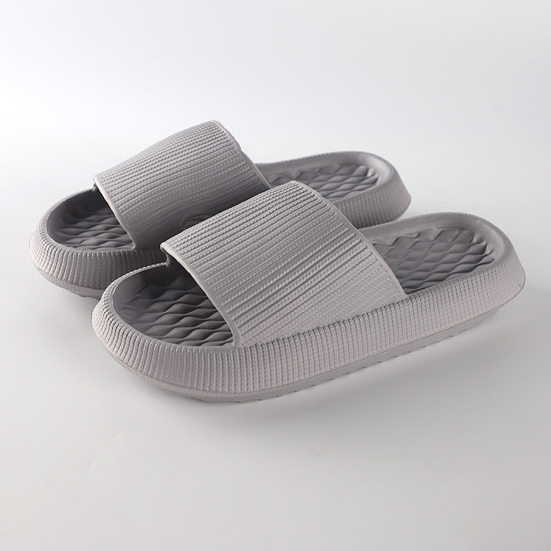 Summer EVA Slippers Solid Color Rhombus Stripe Anti-slip Slippers New Women's Home Shoes by My Store
