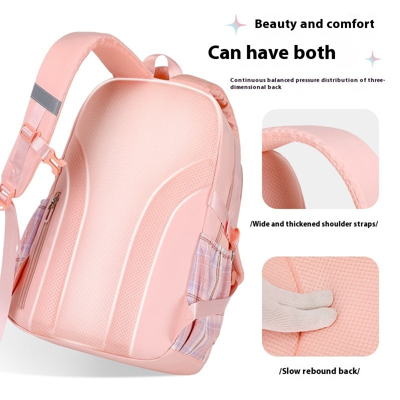 Primary School Student Schoolbag Girls' Plaid Backpack by DERILUJA LLC
