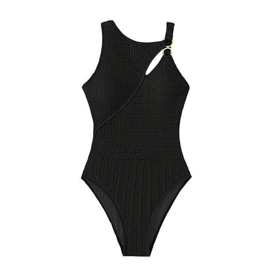 Women's one-piece swimsuit, solid color, tight-fitting, slim-fit bikini swimwear by eprolo