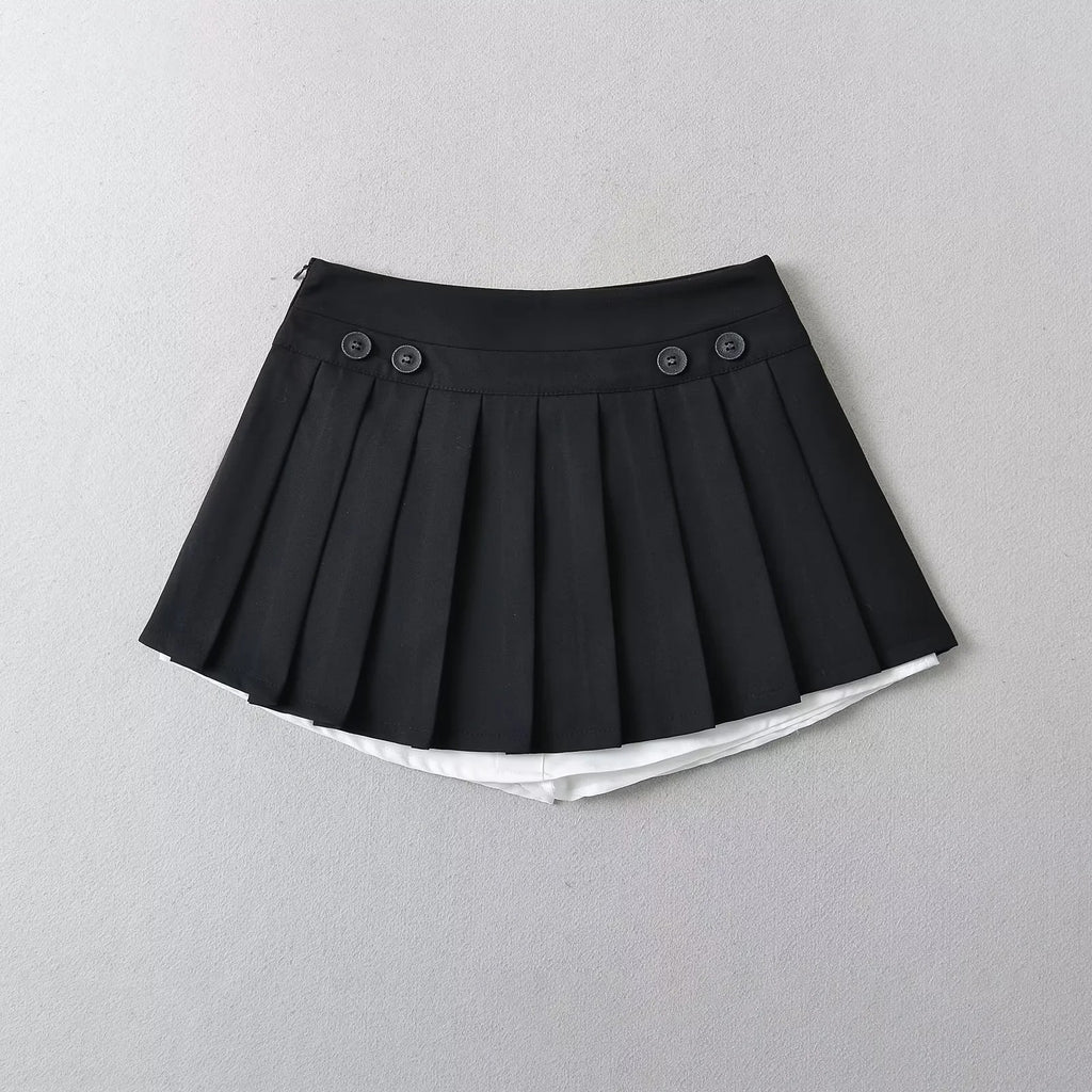 Fake two pleated dresses for women