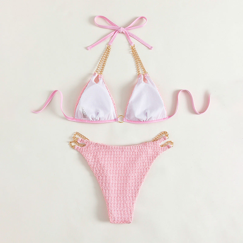 Sexy Chain Halter Two-Piece Swimsuit Women's Beach Bikini Hot by eprolo