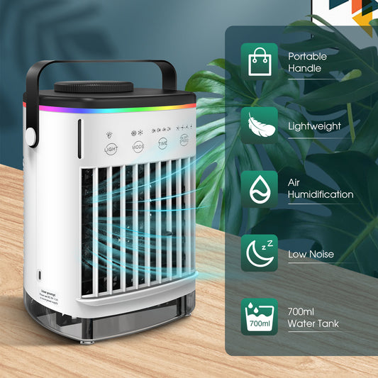 4-Speed Air Conditioning Fan USB Humidification Spray Cooling Fan Household Air Cooler Portable Electric Fan Mini Fan by eprolo