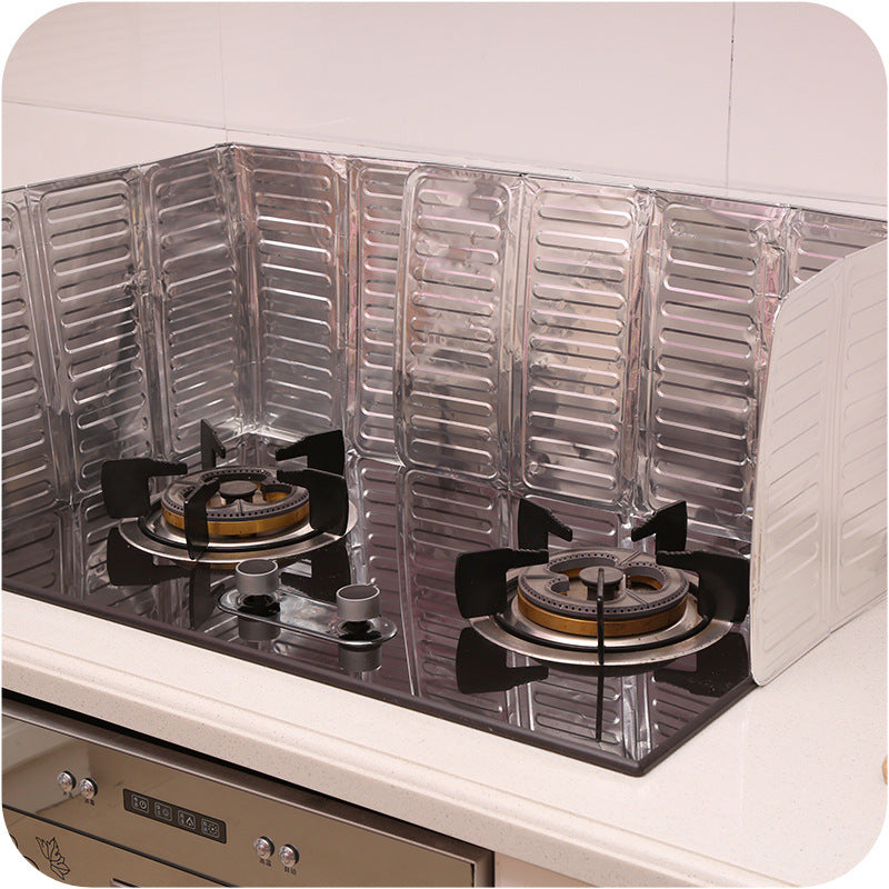 Kitchen Oil-Separating Aluminum Foil Plate Stove Creative Kitchen Supplies Cooking Heat Insulation Splash-Proof Baffle by eprolo