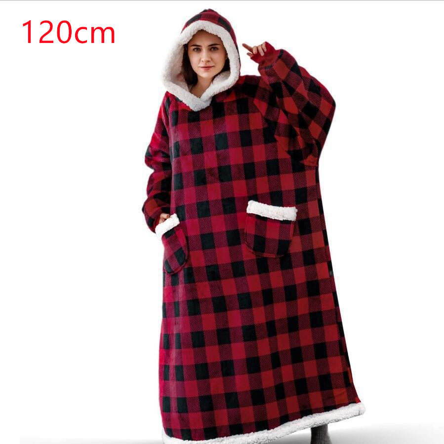Winter TV Hoodie Blanket Winter Warm Home Clothes Women Men Oversized Pullover With Pockets by DERILUJA LLC