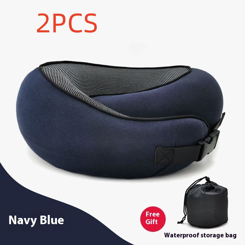 Travel Neck Pillow Non-Deformed Airplane Pillow Travel Neck Cushion Durable U-Shaped Travel Memory Cotton Nap Neck Pillow by DERILUJA LLC