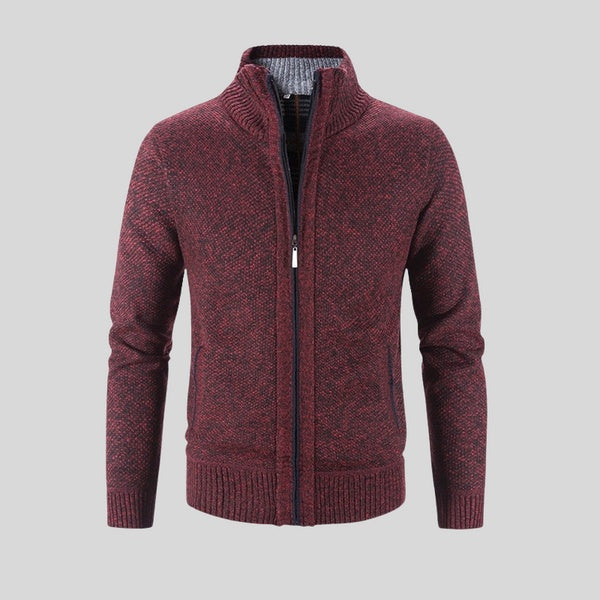 Men's Solid Color Stand Collar Cardigan Jacket by My Store