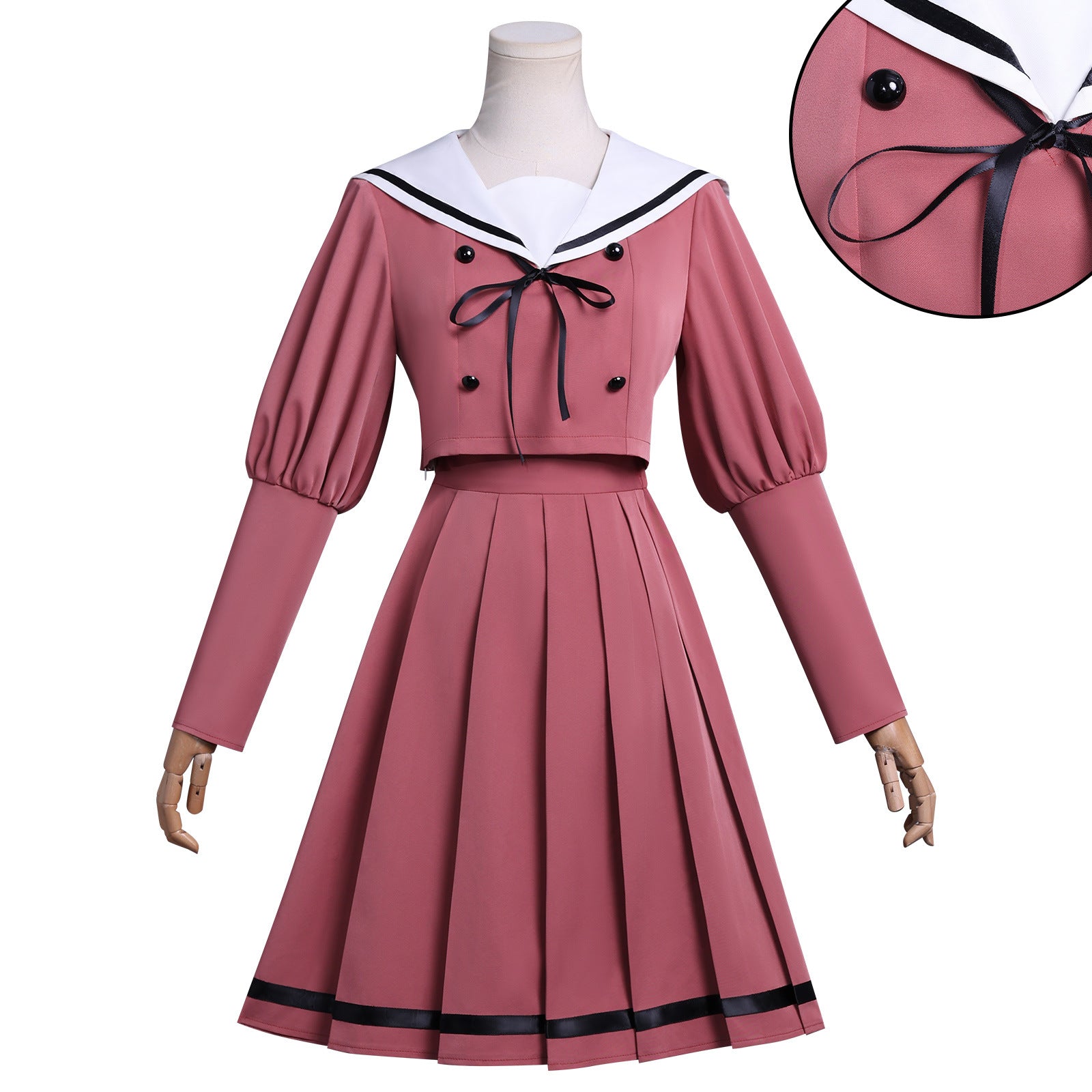 Cosplay costume with fragrant flowers blooming in a majestic manner and chestnut smoked school uniform cosplay anime costume ﻿
