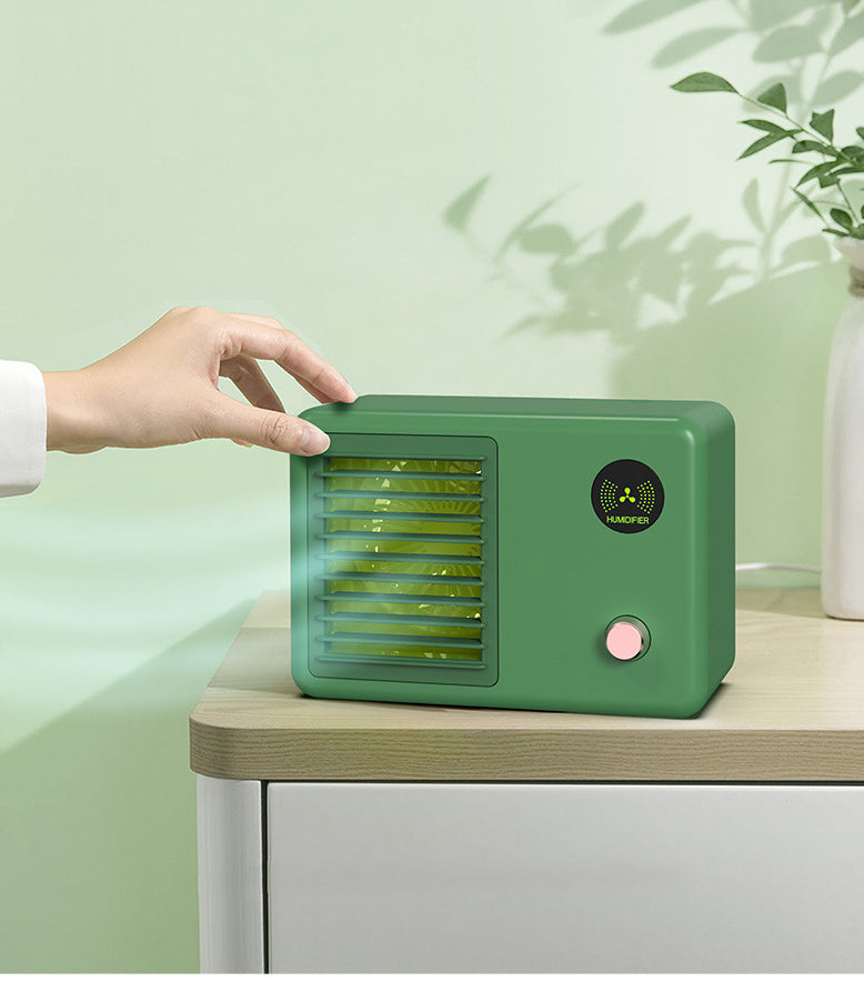 Small Spray Water Cooling Fan USB Charging Humidification Air Cooler Portable With Led Light Air Conditioning Refrigeration Electric Fan by eprolo