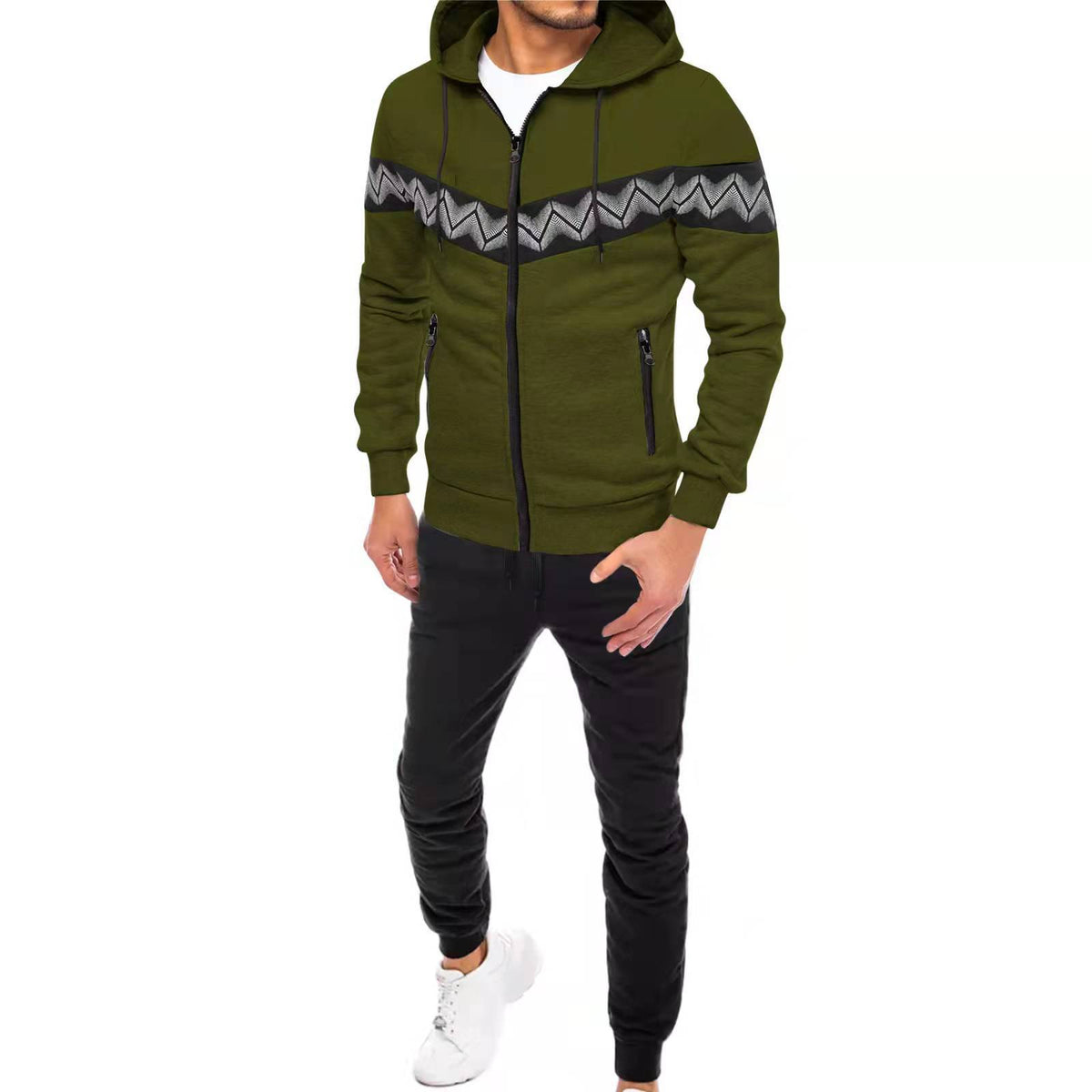 New Men's Cardigan Hooded Sweater Sportswear Casual Suit by DERILUJA LLC