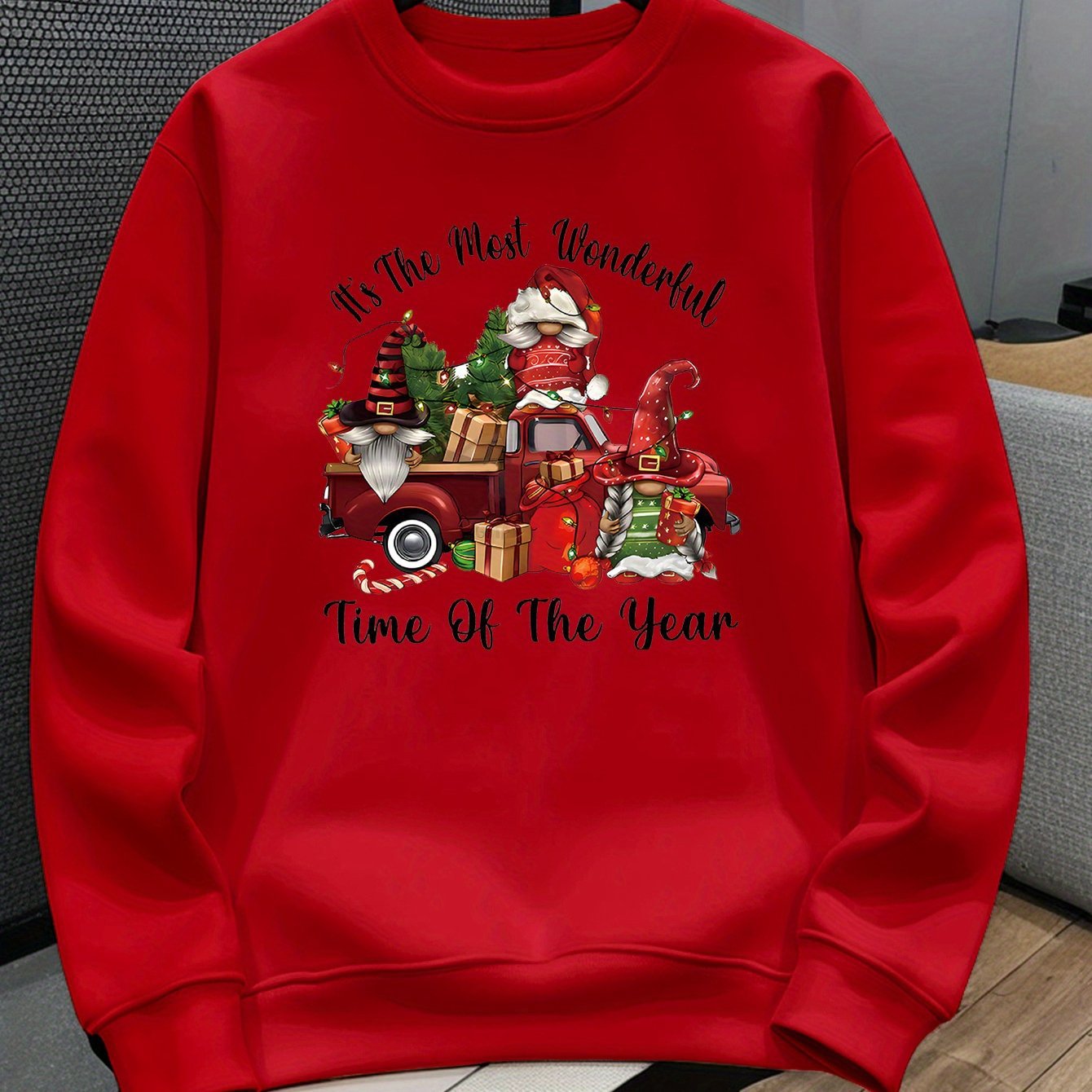 Kids' Casual Christmas Crew Neck Sweatshirt, Polyester Knit by eprolo