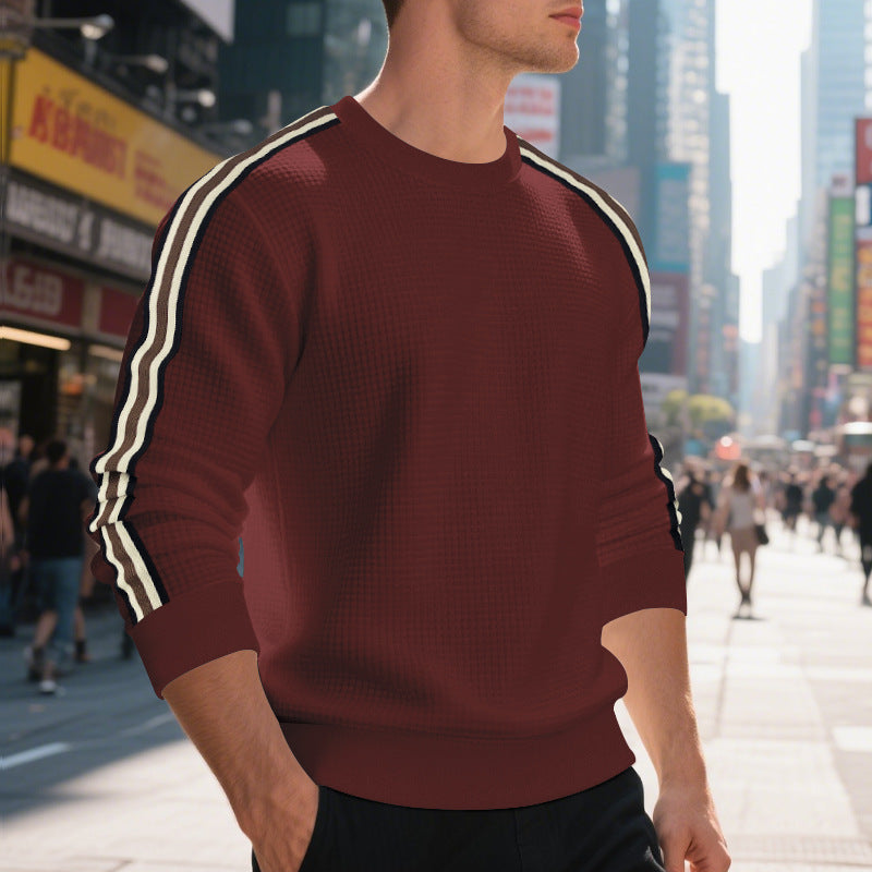 Casual Men's Loose Round Neck Sweater Thin by DERILUJA LLC