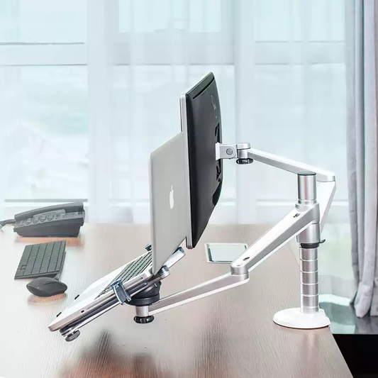 Monitor stand arm, laptop stand, double section arm, desktop computer display screen, aluminum alloy dual screen office by eprolo