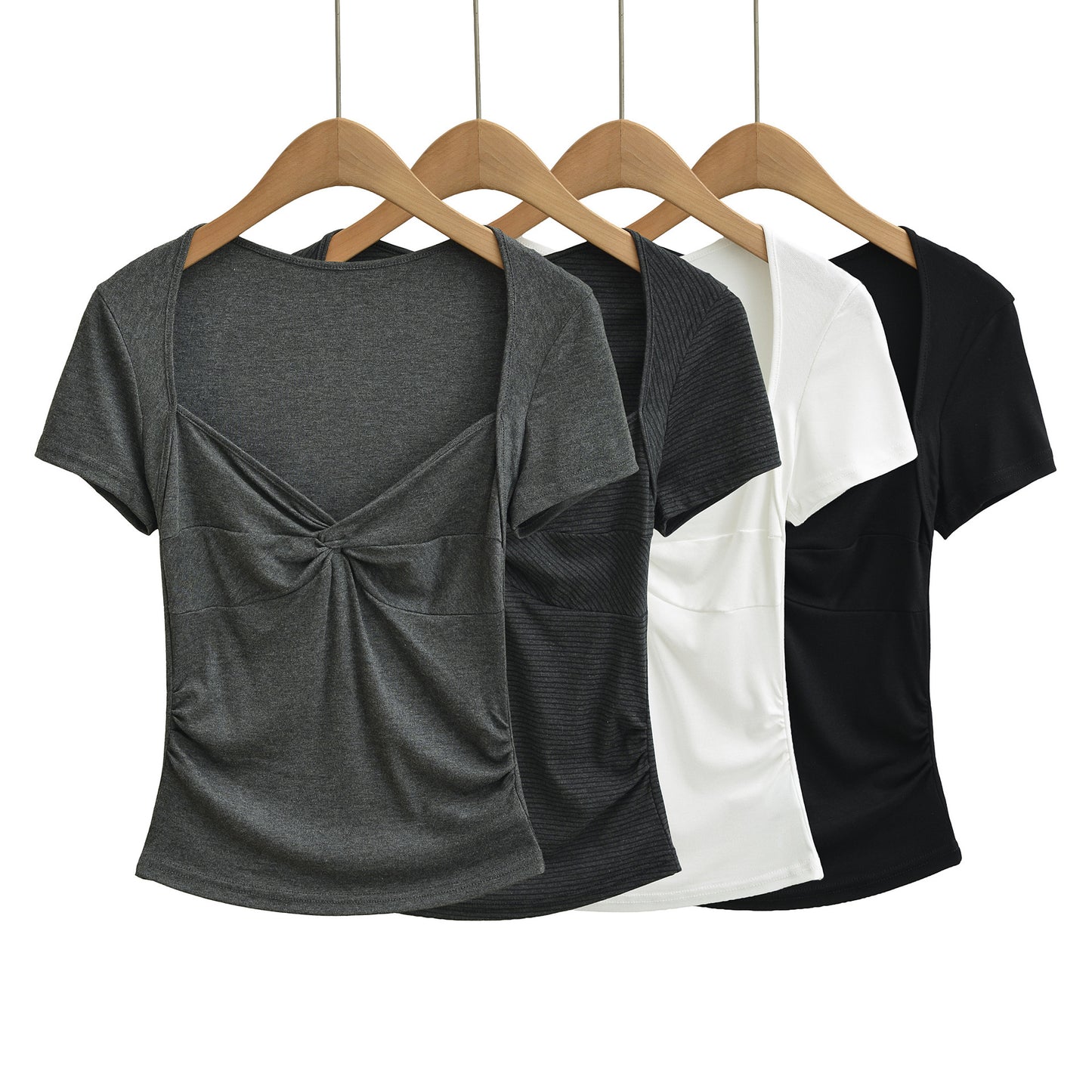 Square neck short sleeved T-shirt for women by eprolo