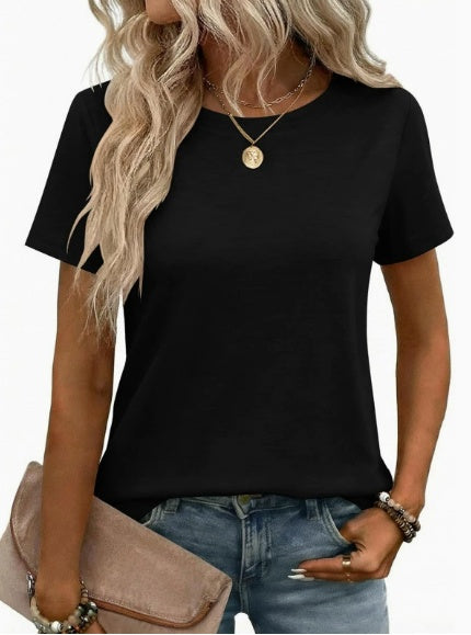 Women's Solid Color T-shirt by DERILUJA LLC