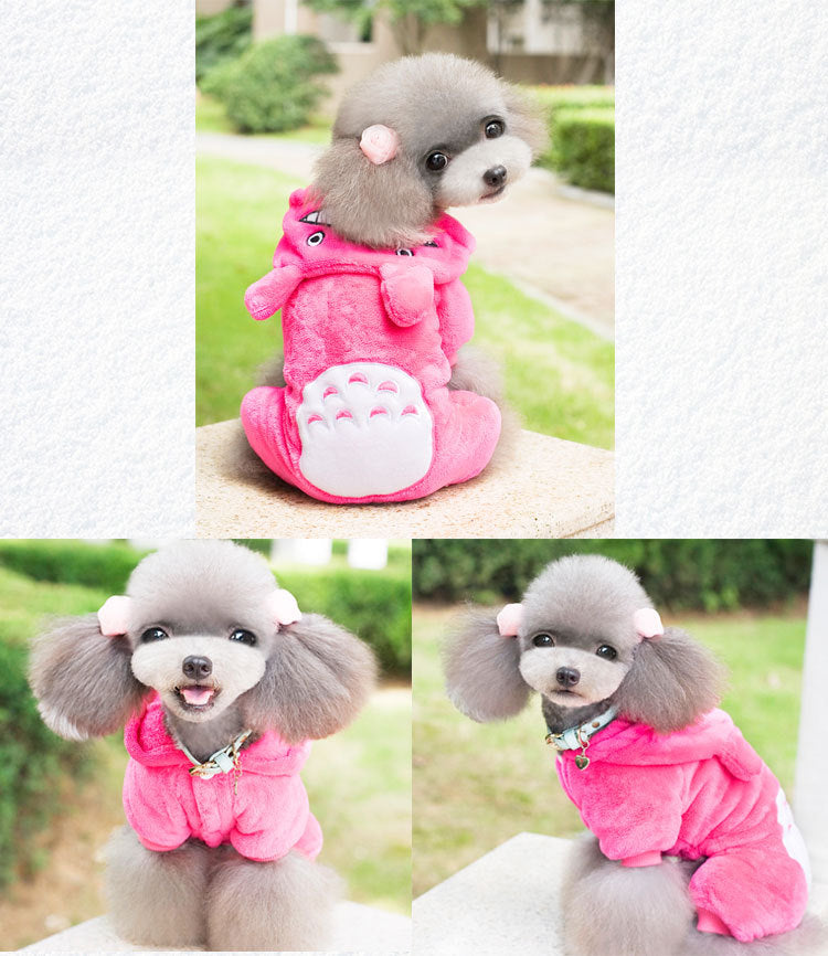 Cross-Border Pet Dog Clothes, Cat Autumn and Winter Four-Legged Cotton Coat, Cartoon Transformation Clothing, Cat Clothing, Dog Clothing Supplies by DERILUJA LLC