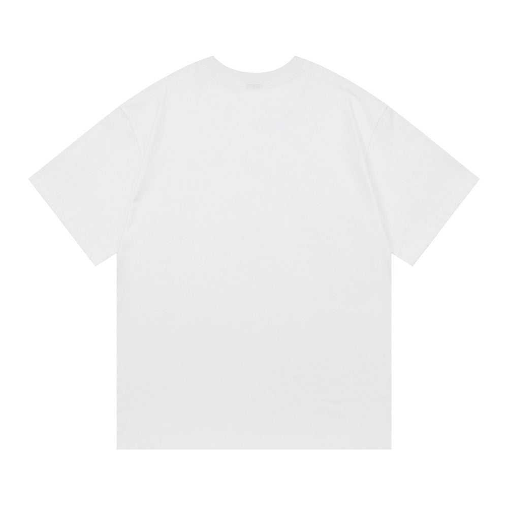 Flower tattoo letter printed short sleeved t-shirt by eprolo