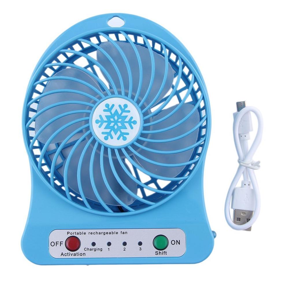 Mini Portable Fan Usb Rechargeable Air Cooler 4-inch 3 Modes Speed LED Lighting Function Desktop Fan Student Fan by eprolo