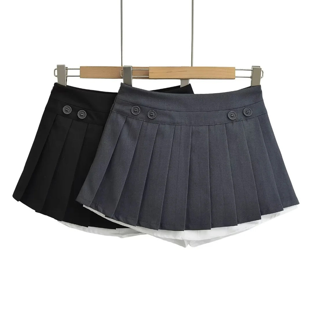 Fake two pleated dresses for women