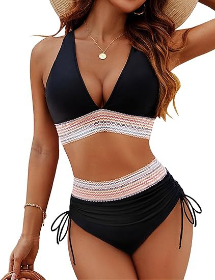 Fashion Women's High Waist Bikini Split Suit by DERILUJA LLC