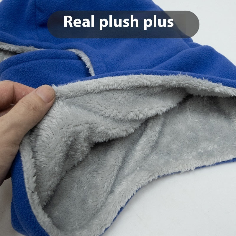 Winter Fleece Hooded Scarf Windproof Cold-proof Warm Face Mask Outdoor Thermal Head Cover Hat by DERILUJA LLC