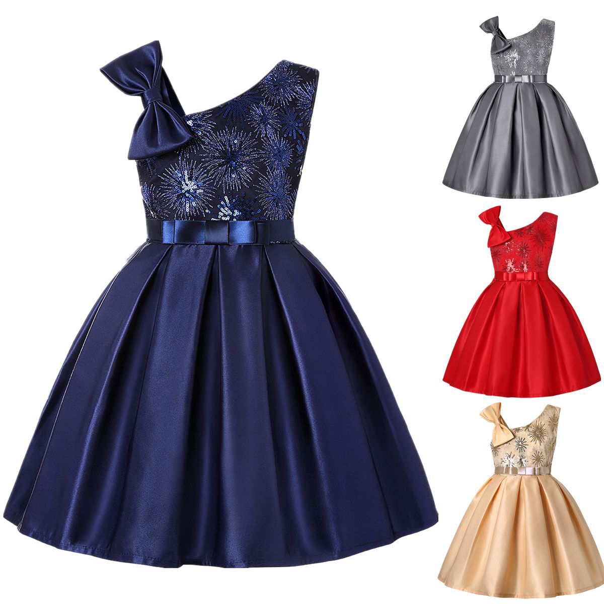 New Children Shirt Party Sequins Dress by DERILUJA LLC