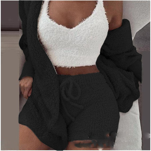 3 Pieces Of Fashionable Ladies Plush Home Clothes by My Store