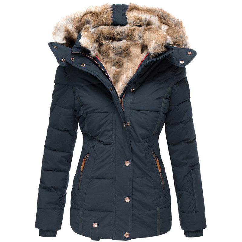 Zipper long sleeved slim fit cotton jacket hooded coat by eprolo