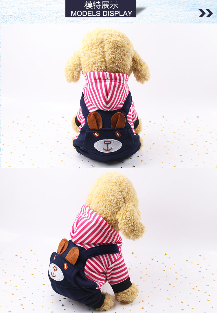 Cross-Border Pet Dog Clothes, Cat Autumn and Winter Four-Legged Cotton Coat, Cartoon Transformation Clothing, Cat Clothing, Dog Clothing Supplies by DERILUJA LLC