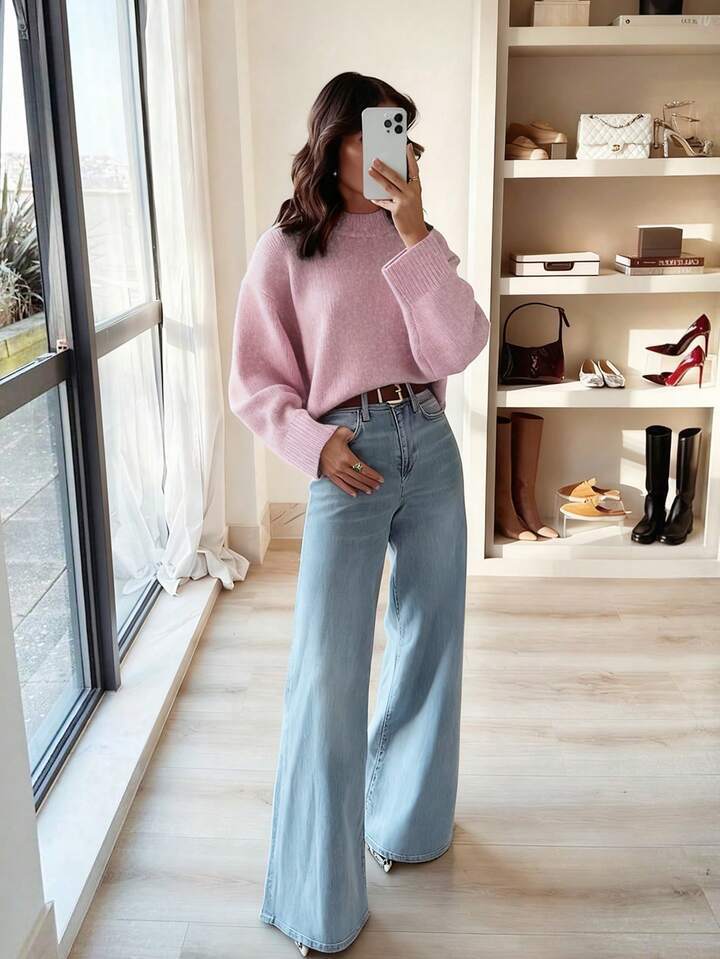 Korean-style Soft And Cozy Autumn Winter New-arrival Relaxed-fit Womens Knit Sweater by DERILUJA LLC