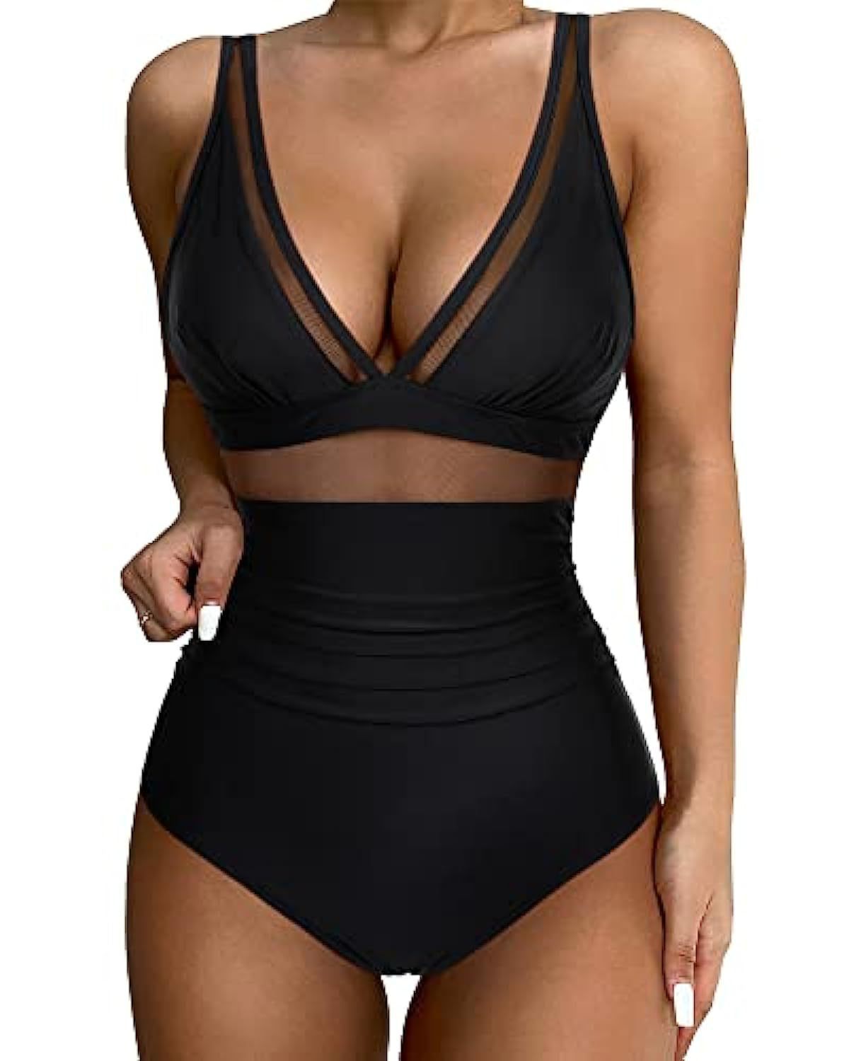 European and American high waisted one-piece swimsuit women's tight and sexy hollow swimsuit by eprolo