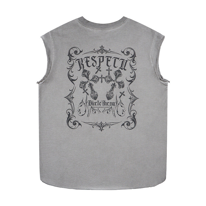 Flower cross wide shoulder vest by eprolo
