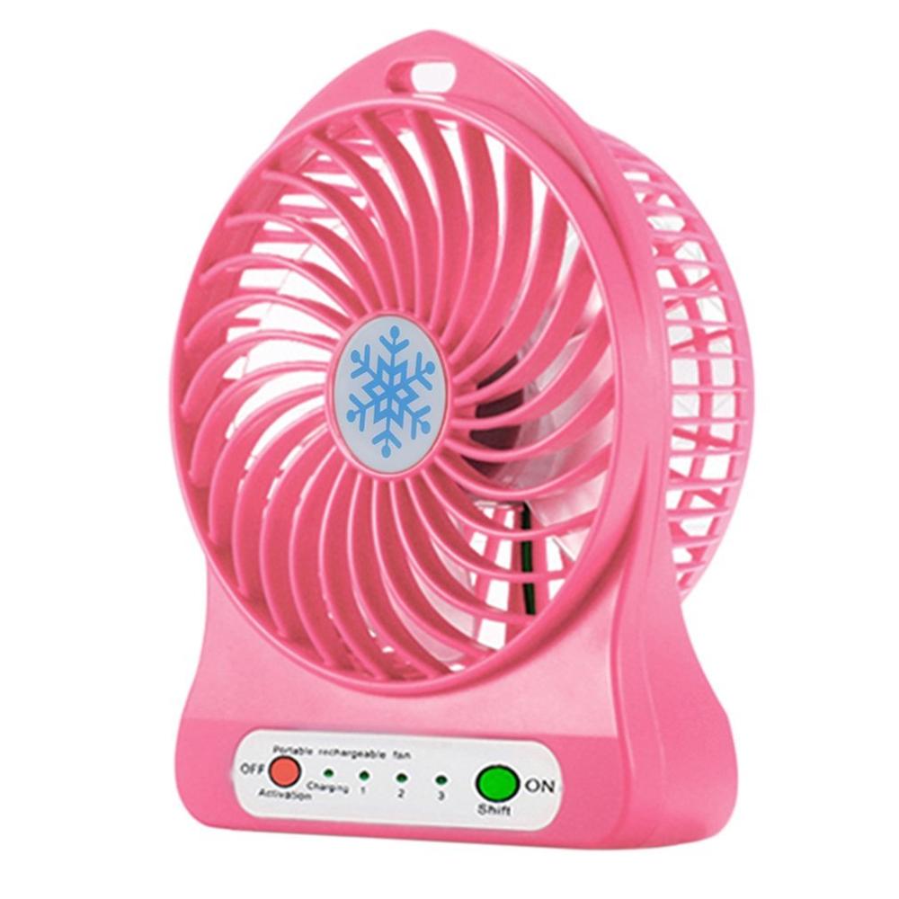 Mini Portable Fan Usb Rechargeable Air Cooler 4-inch 3 Modes Speed LED Lighting Function Desktop Fan Student Fan by eprolo