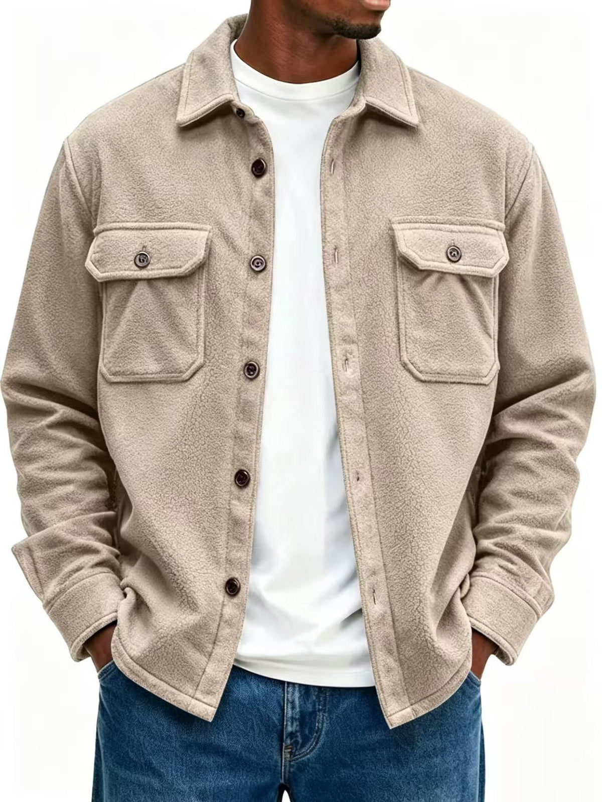 Men's Casual Loose-fit Jacket Coat by DERILUJA LLC