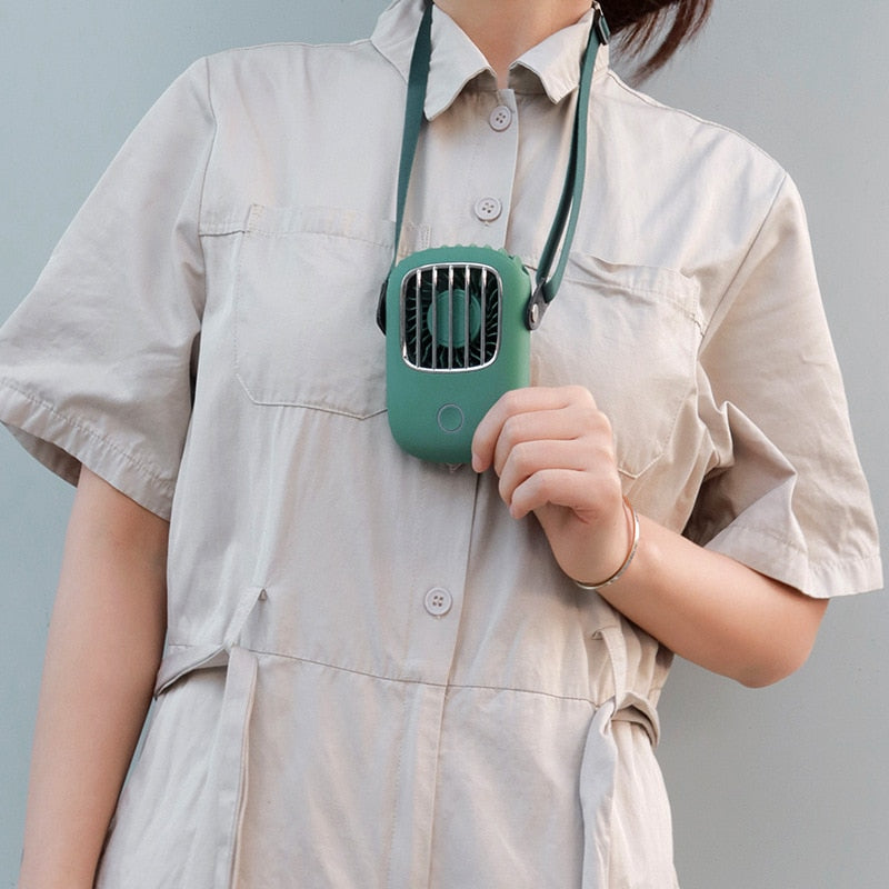 New product USB mini handheld cooling hanging neck small fan lazy sports portable fan by eprolo