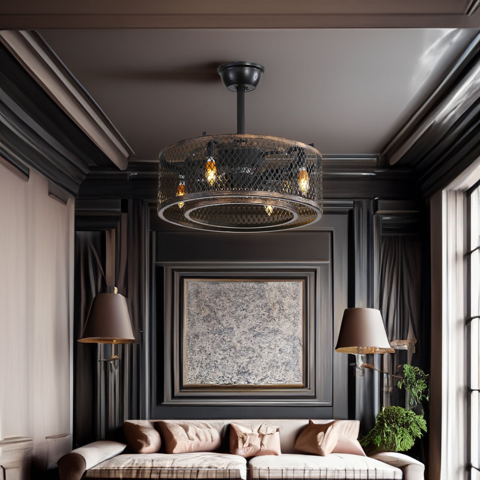20 inch Caged Ceiling Fan with Lights by eprolo