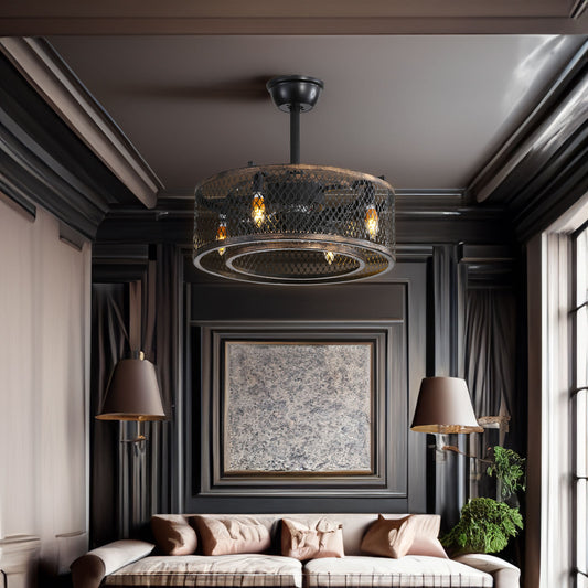 20 inch Caged Ceiling Fan with Lights by eprolo