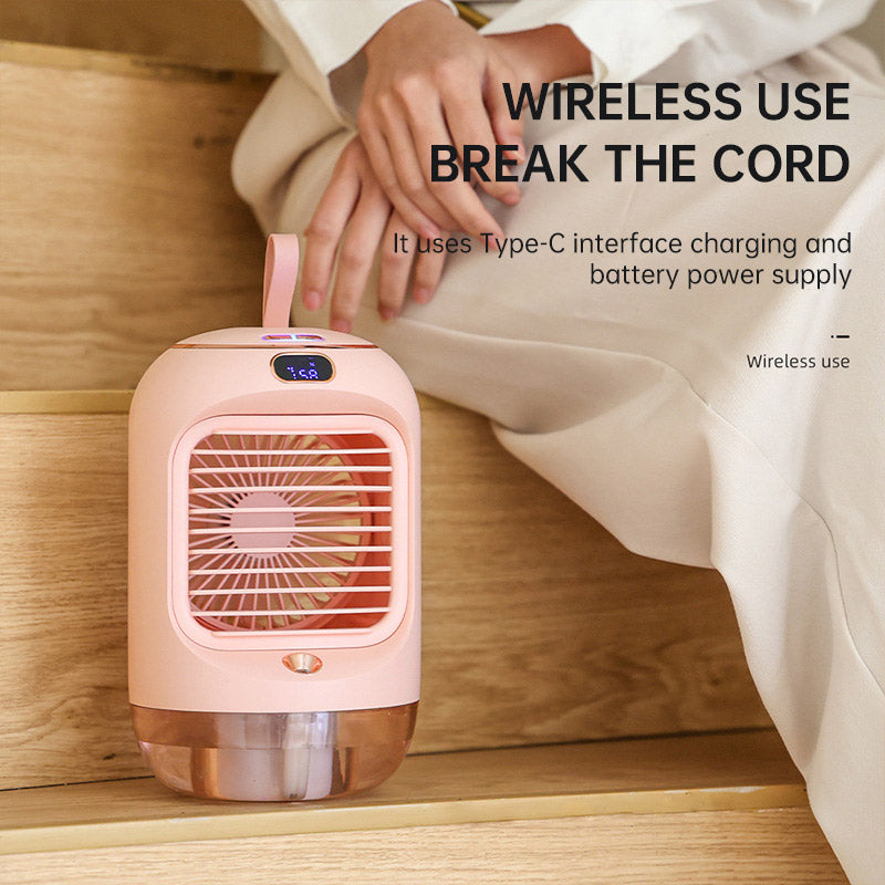 Spray Humidification Cooling Fan Mini Household Desktop Shaking Head Small Fan Usb Portable Air Conditioning Fan by eprolo