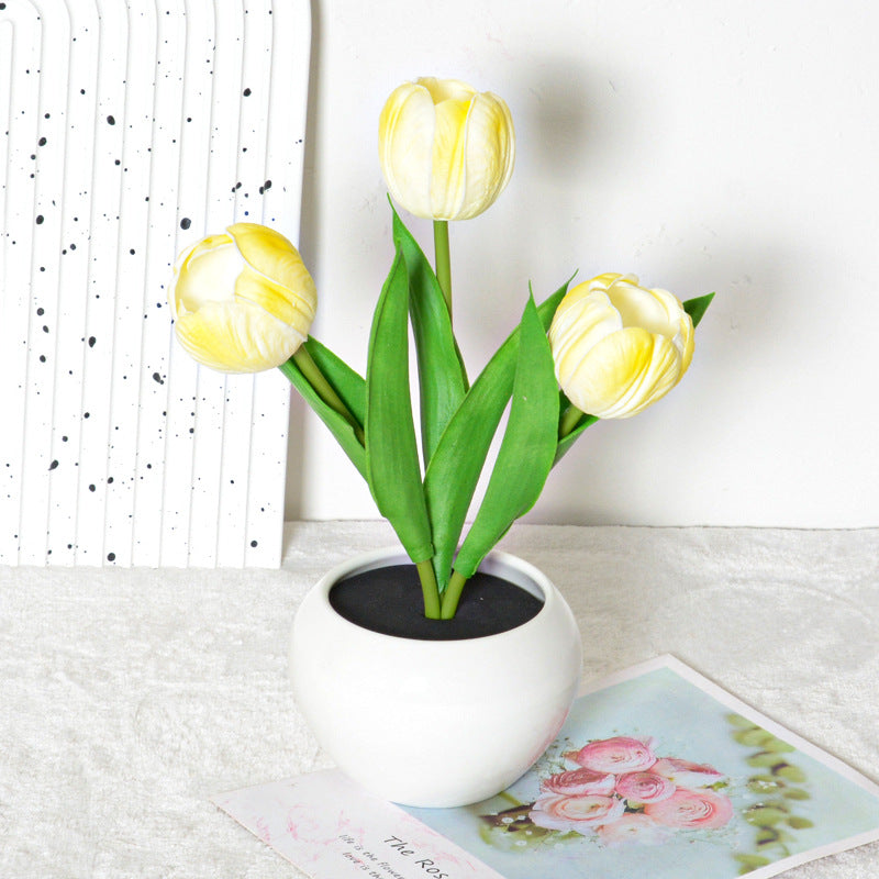 Rechargeable Tulip Night Light LED Simulation Flower Creative Table Light Home Decoration Bedroom Decoration Atmosphere Light by eprolo
