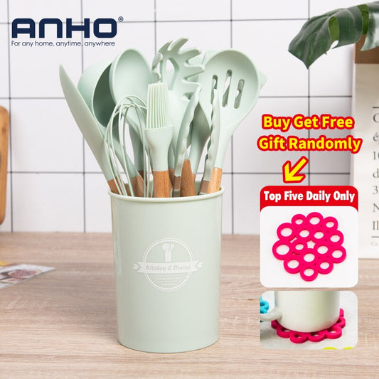 Silicone Kitchen Cooking Utensil Set Standard Non-Stick Silica Heat Resistance Kitchen Tool Accessories by eprolo