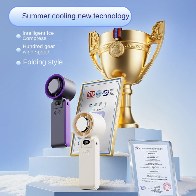 USB Cooling Turbine Hand Fan with 100-Speed Ice-Cooling Function by eprolo